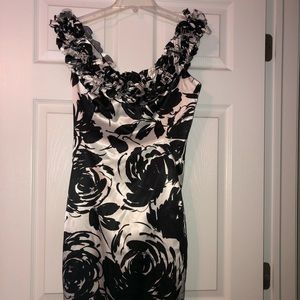 Black and white semi formal dress